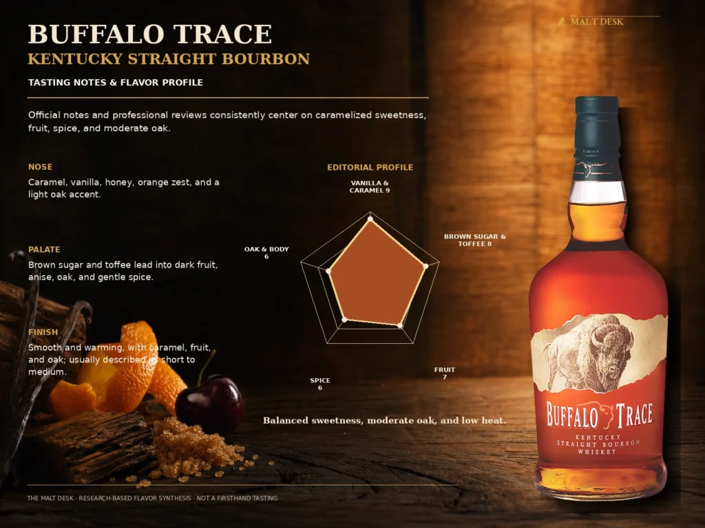 Buffalo Trace Bourbon tasting notes and flavor profile chart