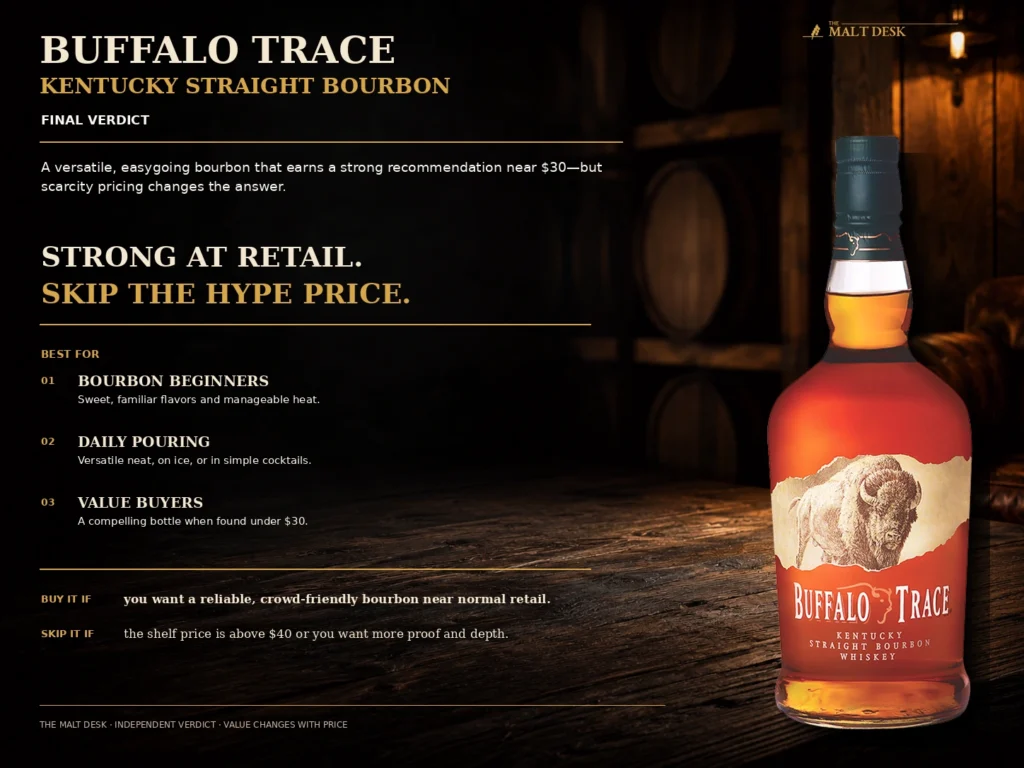 Buffalo Trace Bourbon final verdict and recommended price bands