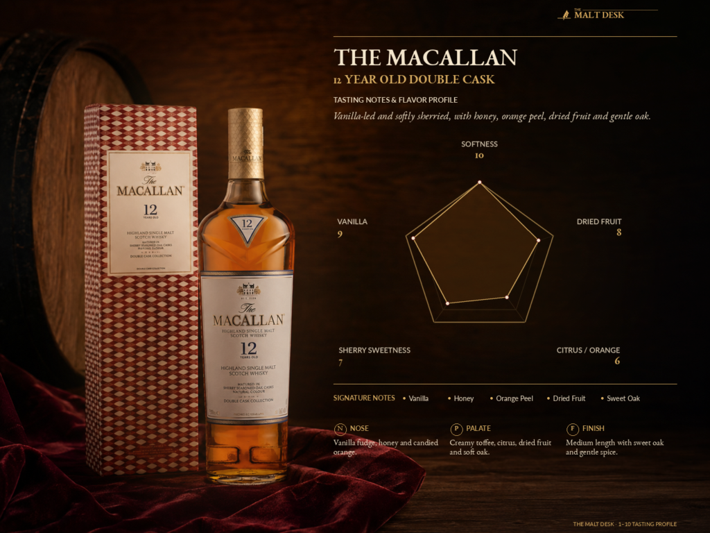 Macallan 12 Double Cask tasting notes and flavor profile chart
