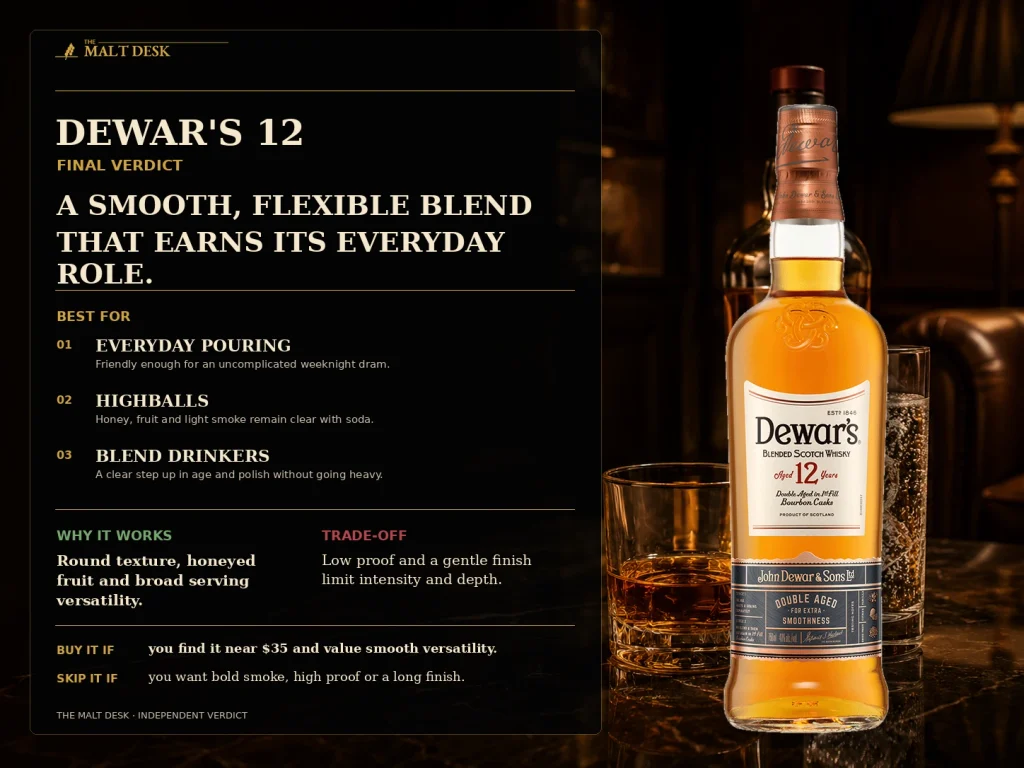 Dewar's 12 final verdict for everyday pours, highballs and blend drinkers